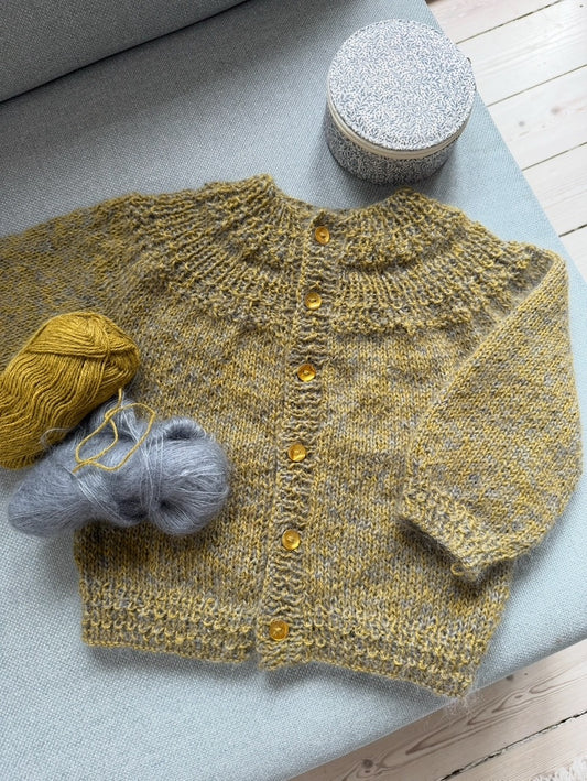 Håndstrikket Havtorn Cardigan - str. 92 - 2 år