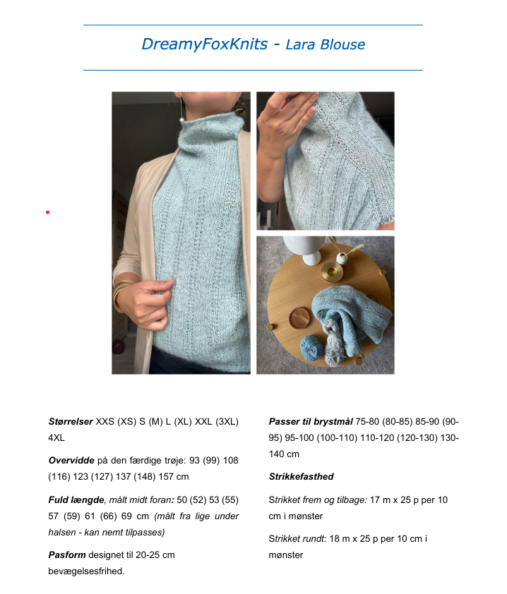 Strikkekit til Lara Blouse - farve Golden Sand