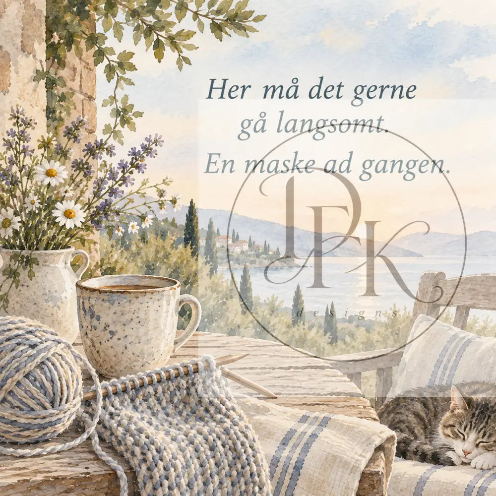 Ro serien - Strikkekort blank bagside - Her må det gerne gå langsomt. En maske ad gangen. - Strikkekort