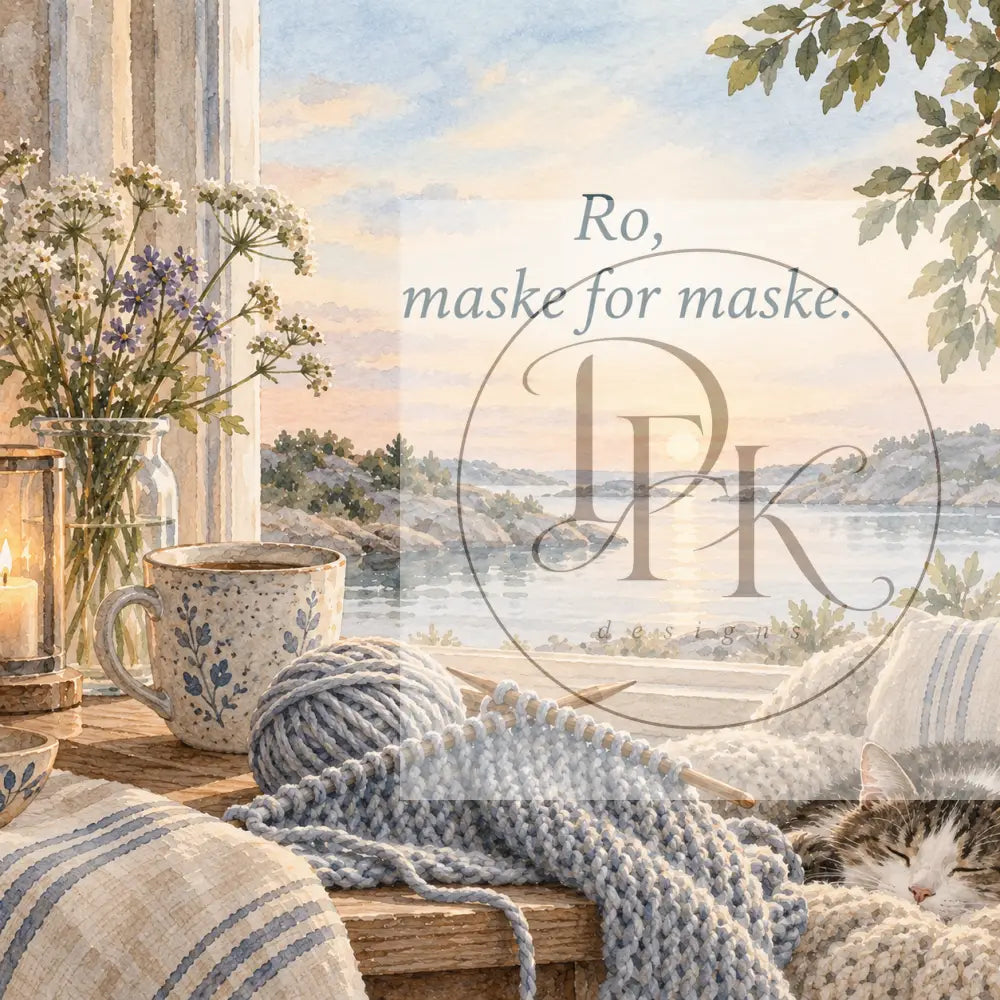 Ro serien - Strikkekort blank bagside - Ro maske for maske. - Strikkekort