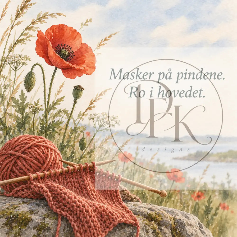 Ro serien - Strikkekort blank bagside - Masker på pindene. Ro i hovedet. - Strikkekort