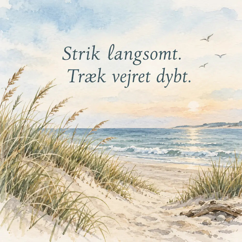 Ro serien - Strikkekort blank bagside - Strik langsomt. Træk vejret dybt. - Strikkekort